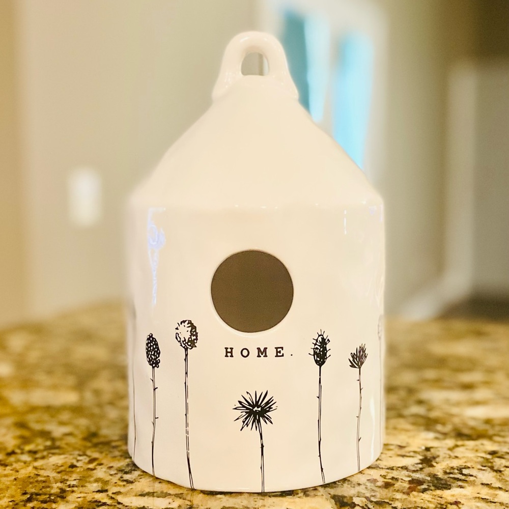 Full Size Black & White Round Homeline Birdhouse